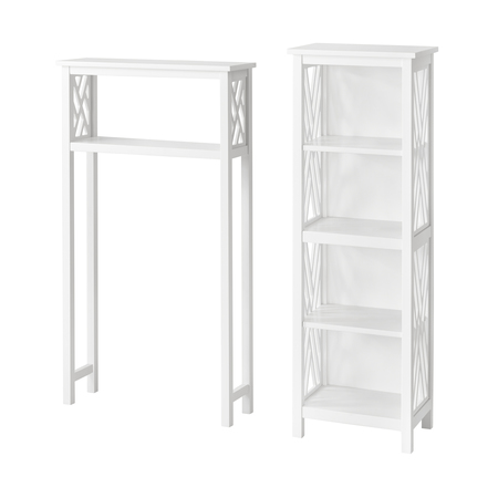 ALATERRE FURNITURE Coventry Over Toilet Open Storage Shelf, Bath Tall Storage Shelf ANCT723WH